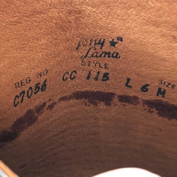 TONY LAMA Basket Weave Upper Leather Brown Pointed Toe Pull On Ladies Bo… - Picture 6 of 17